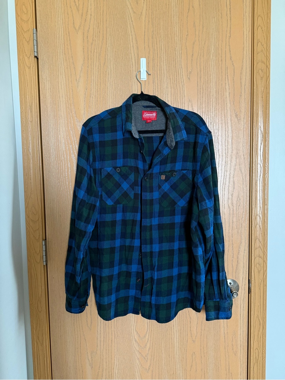 Coleman Blue and Green Plaid Lightweight Shirt Jacket